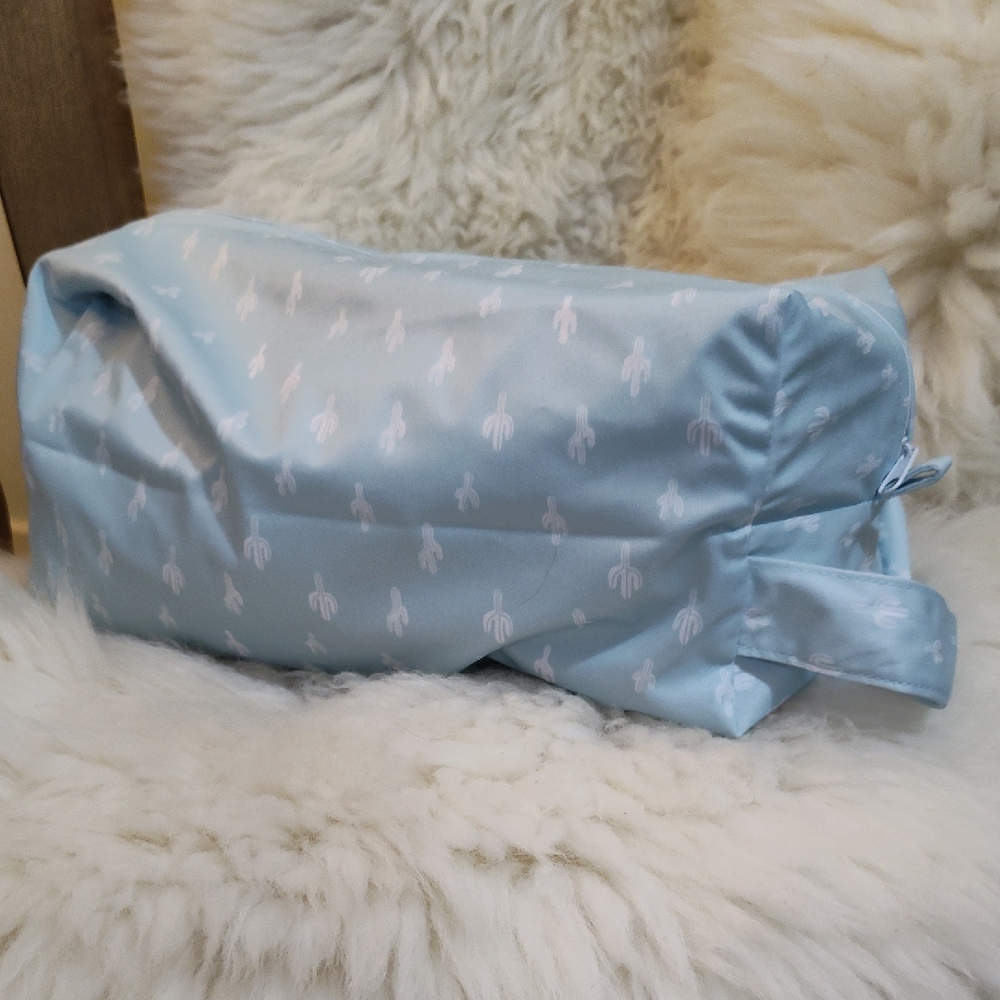 Light Blue Cactus Print  Wet Bag